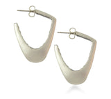 Sterling Silver Mid Century Inspired Hoop Earrings