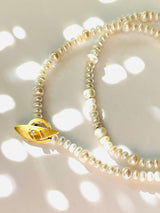 18kt Gold & Diamond Toggle Pearl Strand