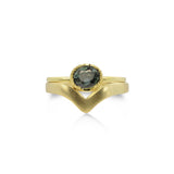 Green Sapphire and 18kt Gold Ring